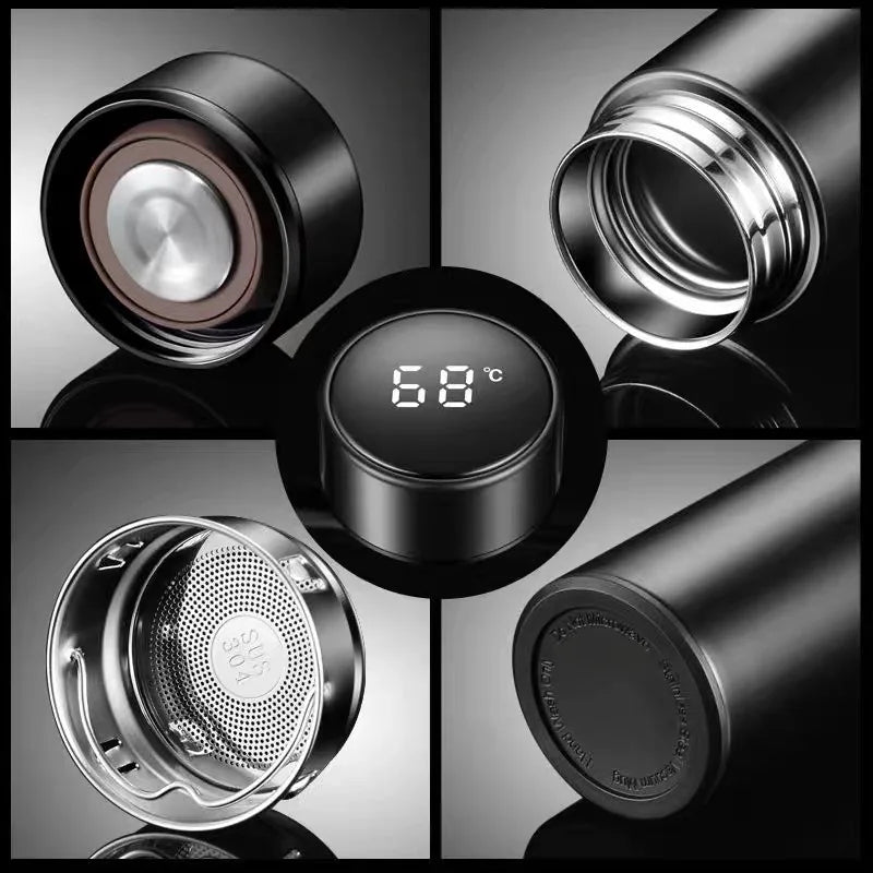 500 ml inteligentny termos na wodę ze stali nierdzewnej, izolacja, dotykowy, inteligentny wyświetlacz temperatury, termosy, kubek cyfrowy