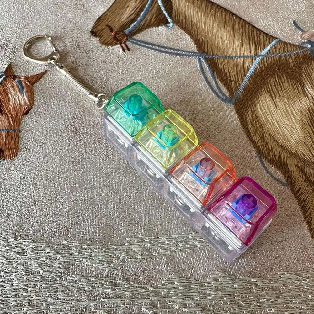 Kryształowa zawieszka na klucze, zawieszka na klawiaturę, łagodząca stres, świecący przezroczysty brelok do kluczy z dekompresją