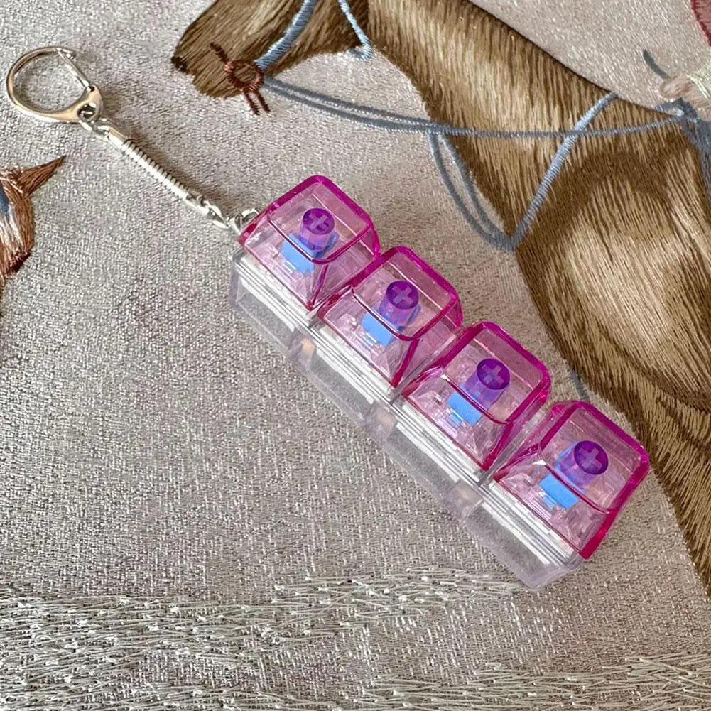 Kryształowa zawieszka na klucze, zawieszka na klawiaturę, łagodząca stres, świecący przezroczysty brelok do kluczy z dekompresją